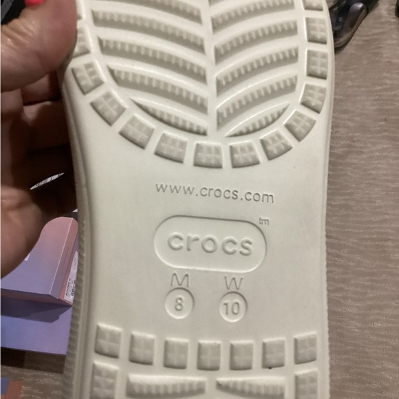 14. NEW size 10 Crocs White Slide Sandals - Picture 3 of 5